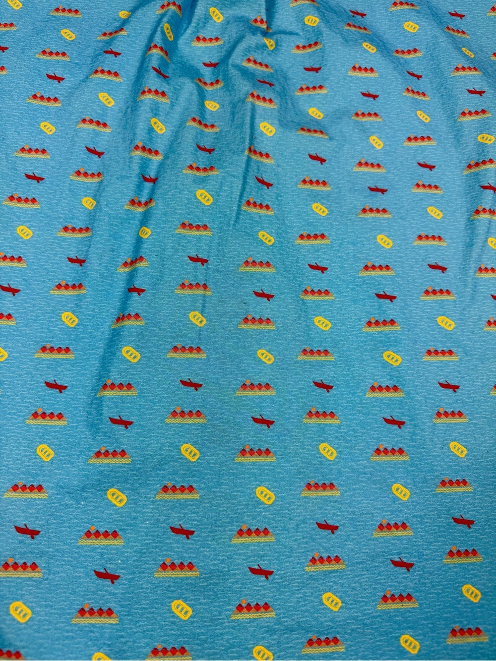 Jack + Sage OARS Canoe Mountain Print Button Up Blue Camp Short Sleeve Shirt LG - Picture 8 of 8